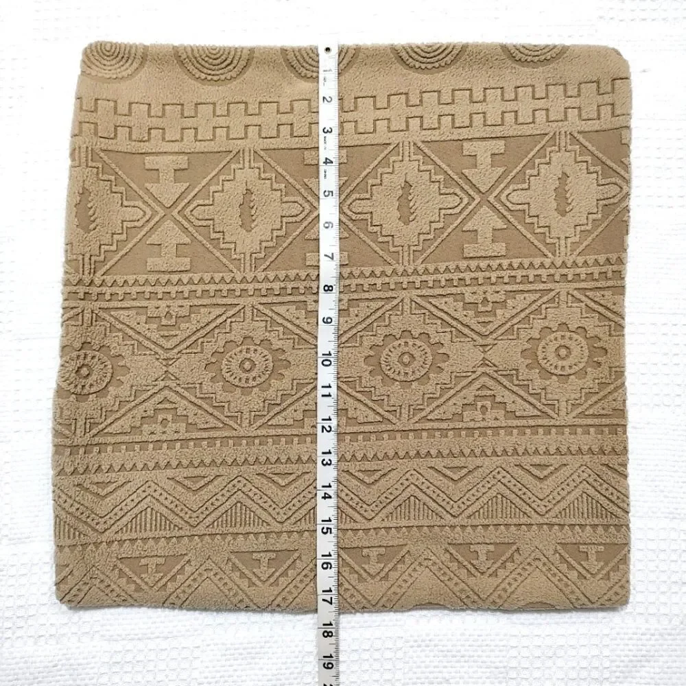 Decorative Textured Tan Throw Pillow Case Set #3